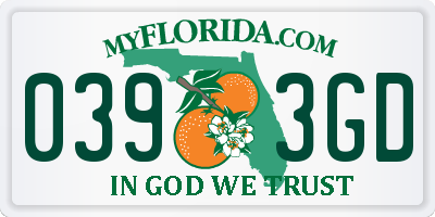 FL license plate 0393GD