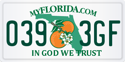 FL license plate 0393GF