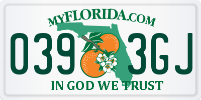 FL license plate 0393GJ