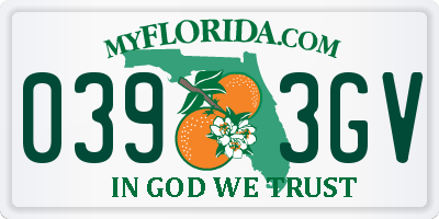 FL license plate 0393GV