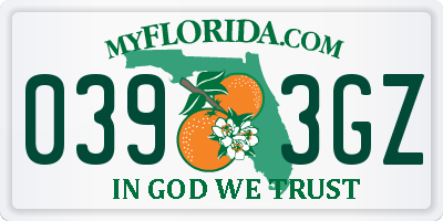 FL license plate 0393GZ