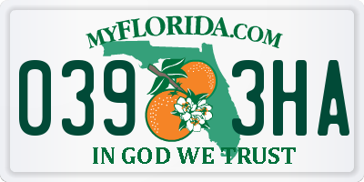FL license plate 0393HA