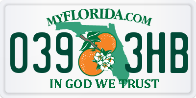 FL license plate 0393HB