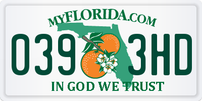 FL license plate 0393HD
