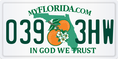 FL license plate 0393HW