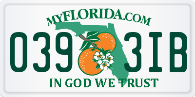 FL license plate 0393IB