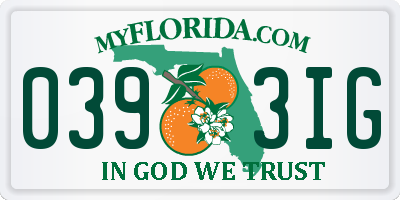FL license plate 0393IG