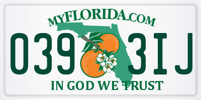 FL license plate 0393IJ
