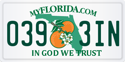 FL license plate 0393IN