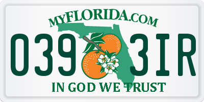 FL license plate 0393IR