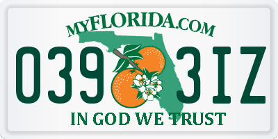 FL license plate 0393IZ