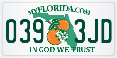 FL license plate 0393JD
