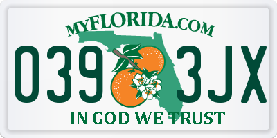 FL license plate 0393JX