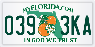 FL license plate 0393KA