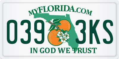 FL license plate 0393KS