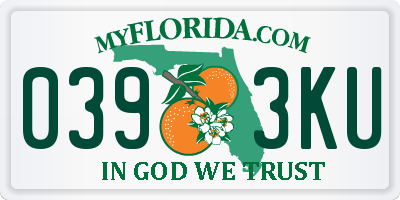 FL license plate 0393KU