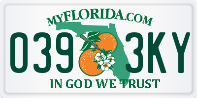 FL license plate 0393KY