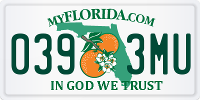 FL license plate 0393MU