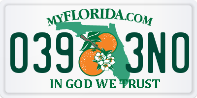FL license plate 0393NO