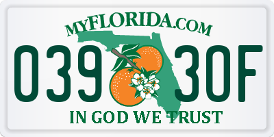 FL license plate 0393OF