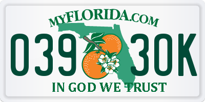 FL license plate 0393OK
