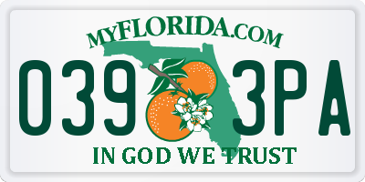 FL license plate 0393PA