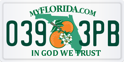 FL license plate 0393PB