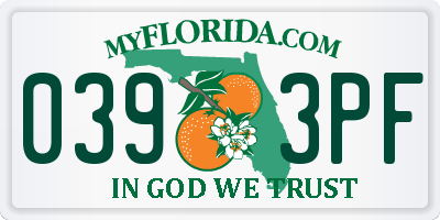 FL license plate 0393PF