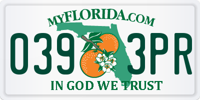FL license plate 0393PR