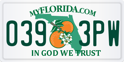 FL license plate 0393PW
