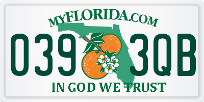 FL license plate 0393QB