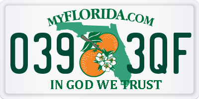 FL license plate 0393QF