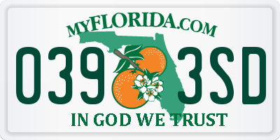 FL license plate 0393SD