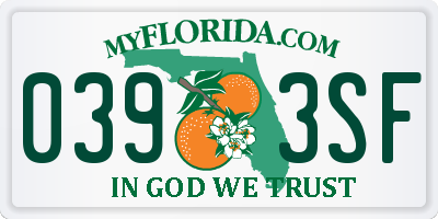 FL license plate 0393SF