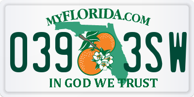 FL license plate 0393SW