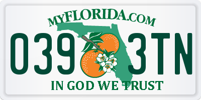 FL license plate 0393TN