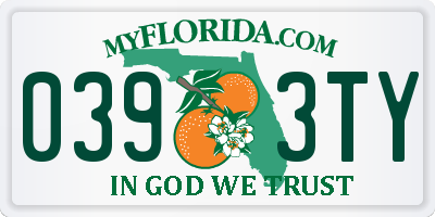 FL license plate 0393TY