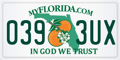 FL license plate 0393UX