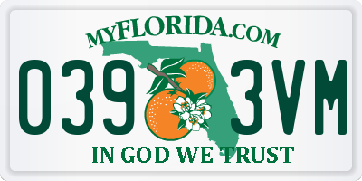 FL license plate 0393VM