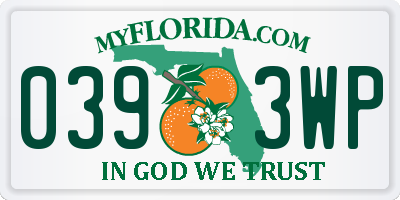 FL license plate 0393WP