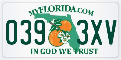 FL license plate 0393XV