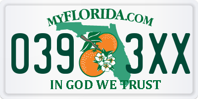 FL license plate 0393XX