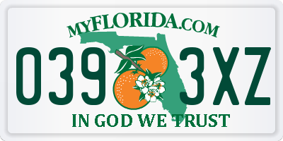 FL license plate 0393XZ