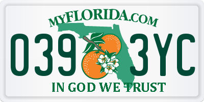 FL license plate 0393YC
