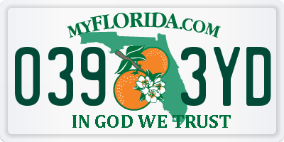 FL license plate 0393YD