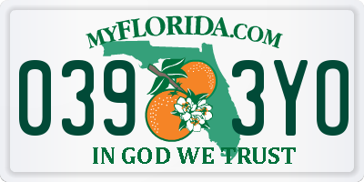 FL license plate 0393YO