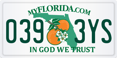 FL license plate 0393YS