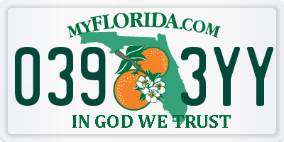 FL license plate 0393YY