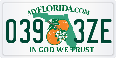 FL license plate 0393ZE