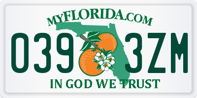FL license plate 0393ZM